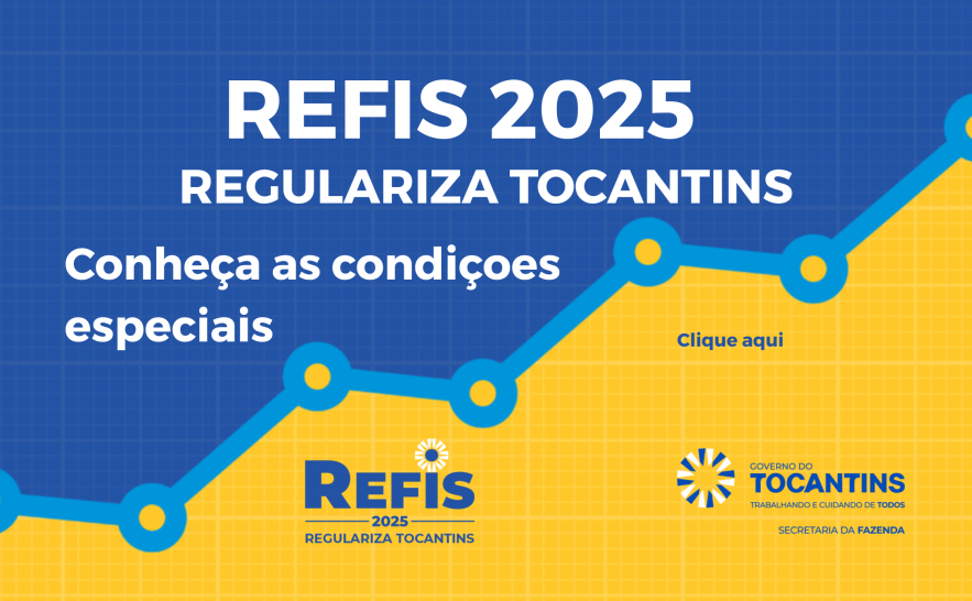 Tocantins lança Refis 2025 com descontos de até 95% em multas e juros e parcelamento facilitado no cartão de crédito